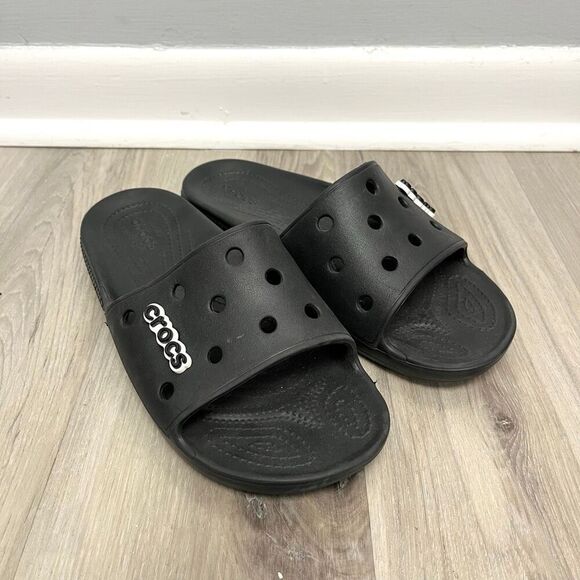 CROCS Shoes - Crocs Slide Sandals Women’s 8 Iconic Comfort Black Classic Slip On